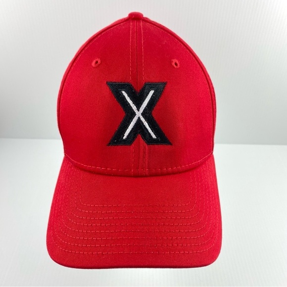 New Era 39Thirty Red X Hat Med/Large Stretch Fit Cotton Spandex Ballcap - Picture 1 of 10